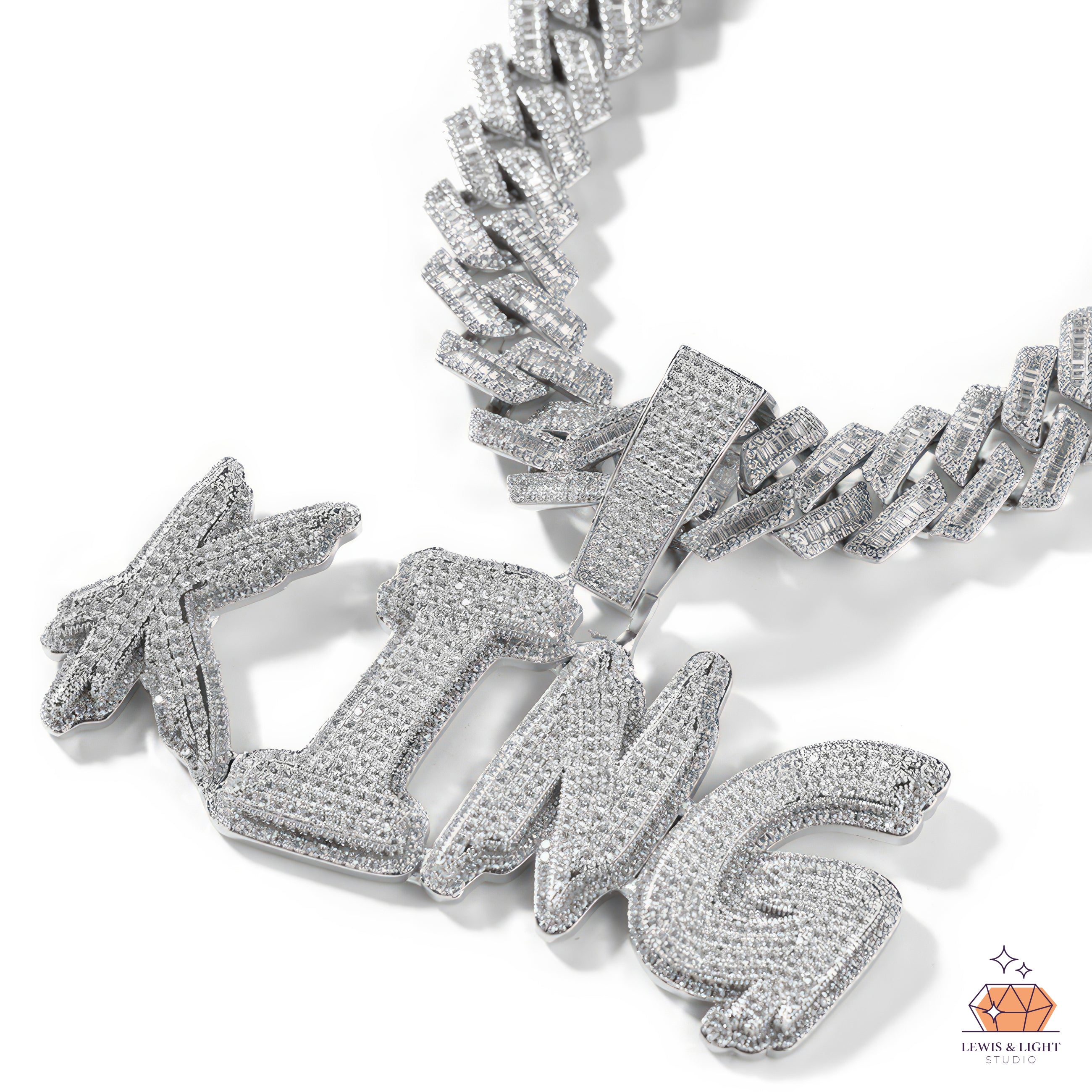 Iced Out KING Pendant Necklace – Chunky Urban Hip Hop Personalized Chain