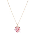 Petite Strawberry Agate Charm Necklace – Dainty Gold Fruit Pendant Jewelry